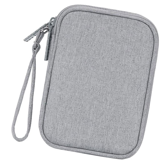 LITINKIMI 1Pcs Charging Cable Storage Case Light Grey Polyester Rectangular Storage Pouch for Data Cable Earphones