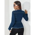 thumbnail image 6 of Women'S Plus Size Premium Denim Premium Bodice Long Sleeve Jacket Dark Blue L, 6 of 9