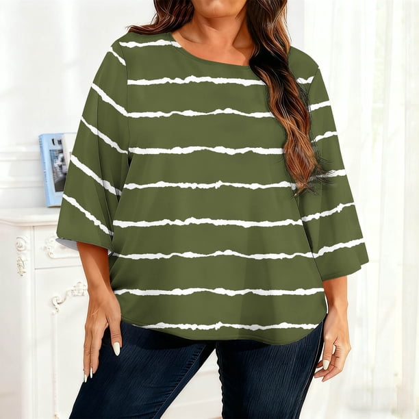 TaTaai Women's Gradient Print Long Sleeved T-shirt, Plus Size Round Neck Top, Lightweight Soft Design, All Seasons Wear, Casual Daily Party Work Dating Home Outfit Gift