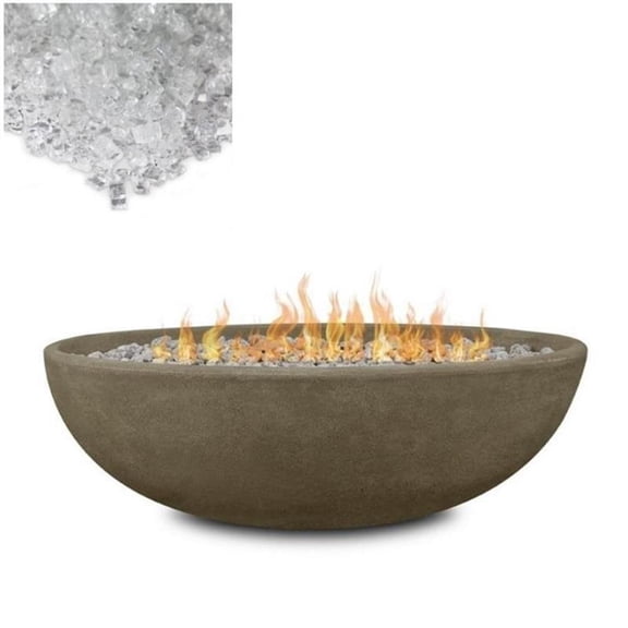 Home Square 2-Piece Set with Oval Propane Fire Bowl and Fire Glass