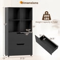 thumbnail image 3 of Costway 51" 5-Tier 4-Cube Bookcase with 2 Drawers for Living Room, Study, Home Office Black, 3 of 10