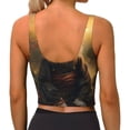 thumbnail image 3 of Lsque Lakeside Flower Field Cat Printed Women'S Sports Bra, Compression, Moisture Wicking, High-Impact Sports Bra For Women,Supportive sports bra-Large, 3 of 9