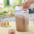 thumbnail image 6 of Rice Storage Containers Dispenser with BPA Free Plastic + Airtight Design + Measuring Cup + Pour Spout - 2L Capacities of Rice Perfect for Rice Cooker rice container clear, 6 of 7