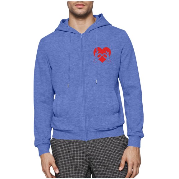 Kakii Men's Graphic Monster Hoodie with Arm Zipper Vents, Black Full Zip Sweatshirt with Side Ventilation & Front Pocket
