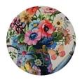 thumbnail image 4 of WYYP Flowers, Butterflies Round Tablecloth - Full Width Single-Sided Printing, 100% Polyester Fiber with Elastic Edge White, 4 of 8