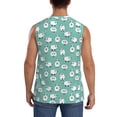 thumbnail image 4 of Lsque Cute Sheeps Print Men's Cotton Blend Sleeveless Muscle Shirts (S-3XL)- Moisture Wicking, Odor Protection, UPF 30+,XX-Large, 4 of 8