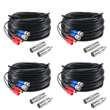 ZOSI 4 Pack 100FT 30M HD CCTV Video Power Wire BNC RCA Cord Cable for Security Camera DVR