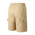 thumbnail image 4 of Men's Cargo Shorts - Solid Color, Elastic Waist, Four Pockets, Linen Blend, All Season Casual/Sport, Hand Wash, 4 of 8