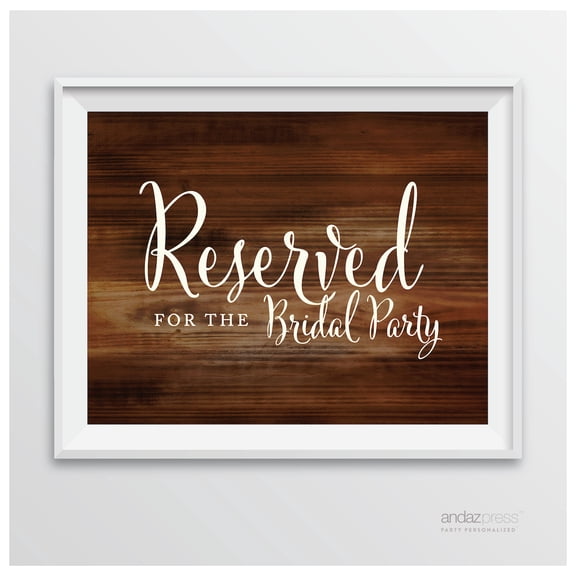 Reserved For The Bridal Party Rustic Wood Wedding Party Signs