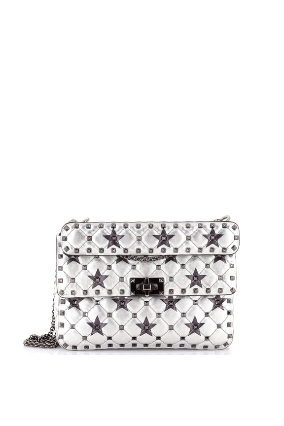 Pre-Owned Rockstud Spike Flap Bag Quilted Leather Medium By Rebag