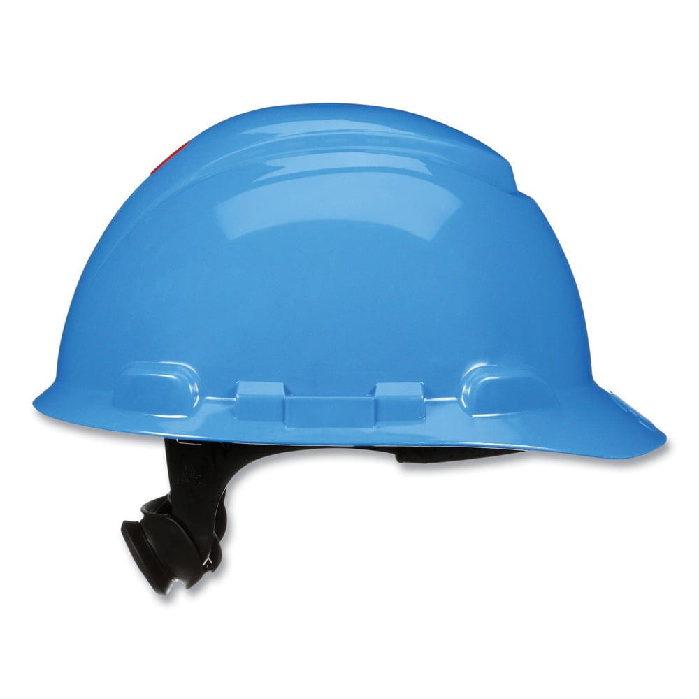 3M 7100239987 SecureFit H-Series 4-Point Pressure Diffusion Ratchet Suspension H-700 Cap with UV Indicator Hard Hats - Blue
