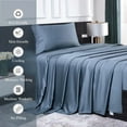 thumbnail image 3 of Lidoloka Luxury Bamboo Bed Sheets Set Twin 3Pcs for Adult,Soft&Cool,16" Deep Pocket,Blue Gray, 3 of 7