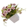 thumbnail image 3 of Artificial Potted Flower Lifelike Fake Flower Lifelike Fake Cloth Cloth Flower Plastic Flowerpot Simulation Floral Decor, Coffee, 3 of 7