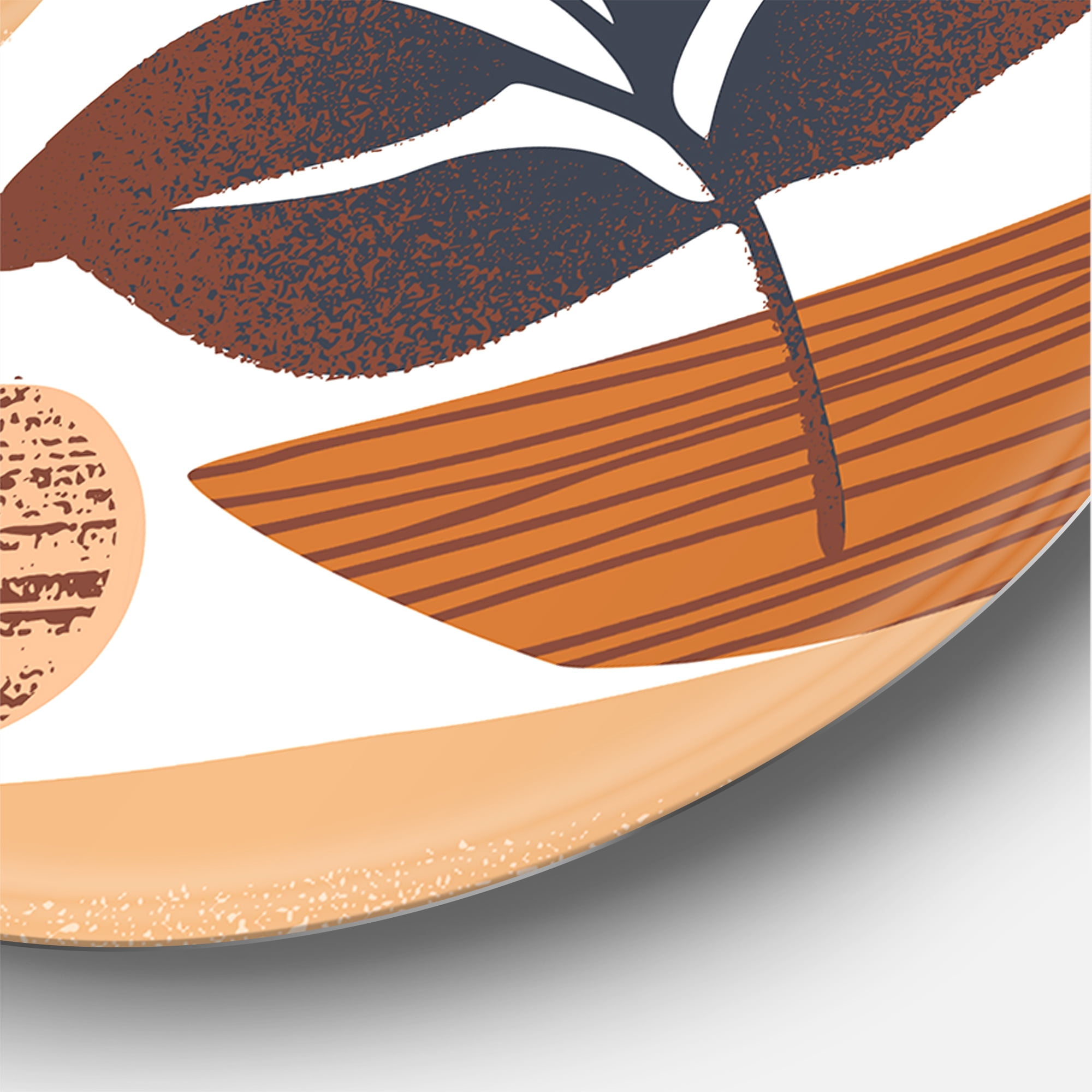 Designart 'Tropical Leaf Silhouettes and Shapes on White' Modern Circle Metal Wall Art 11x11 - Disc of 11