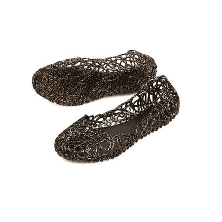 

Profit 1 Pair Women Sandals Crystal Female Summer Breathable Flat Jelly Shoes Work Date Shopping Mesh Footwear Ladies Girls Size 39 Black