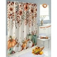 thumbnail image 5 of Fall Thanksgiving Shower Curtain Set ，Waterproof Fabric Shower Curtains Pumpkin Flower Shower Curtains for Bathroom,Bathroom Decor 54x"78", 5 of 7