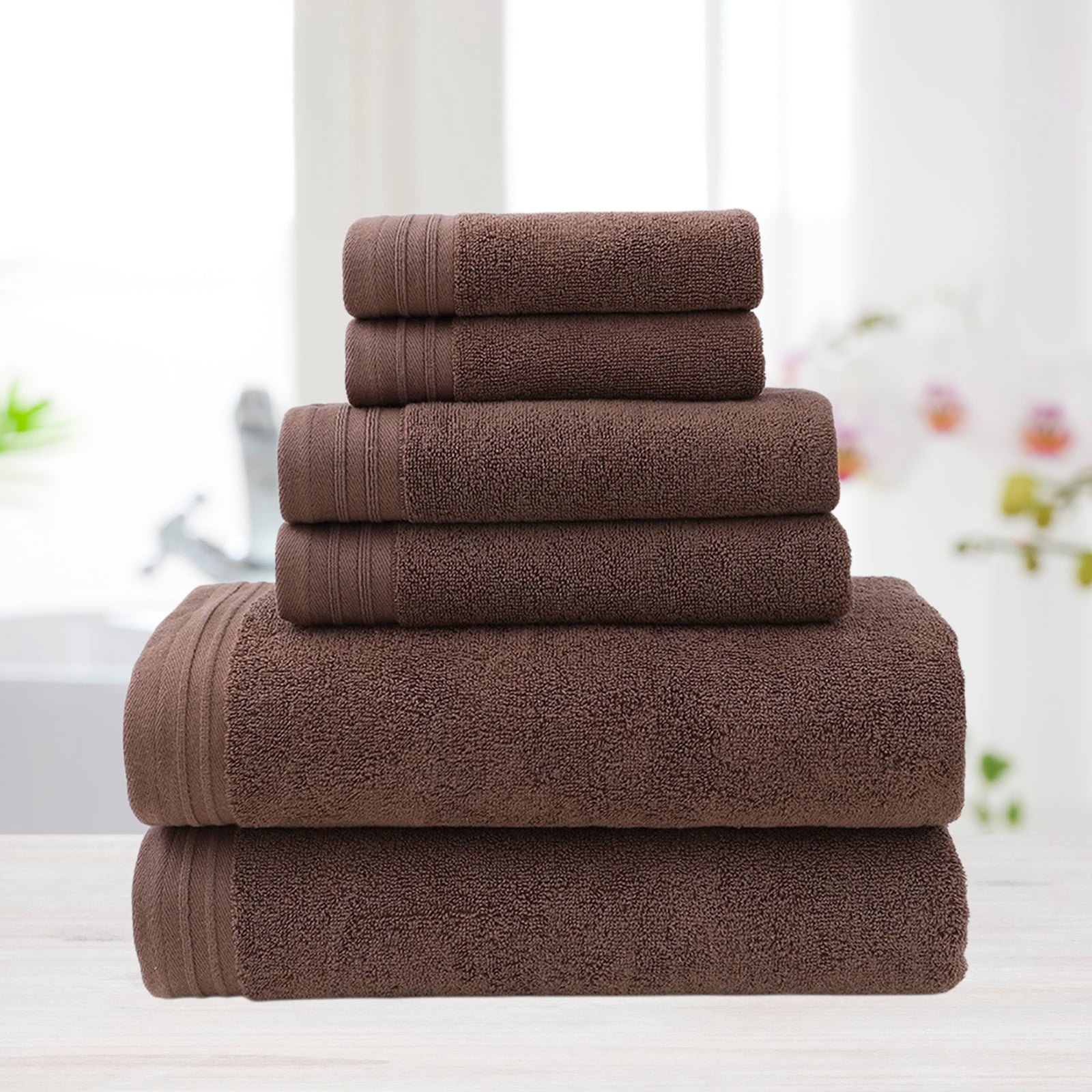 PALIFEUR Bath Towel Set 6pc Luxury Bath Towels Extra Soft Quicker Dry Highly Absorbent Face Towels Cotton Hand Towels for Bathroom Gym Shower Hotel School