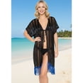 thumbnail image 3 of HAPPY BAY Women's Open Front Holiday Kimono Duster Cardigans XL-XXL Dark Sapphire_AB745, 3 of 5