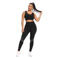 thumbnail image 3 of Yoga Exercise Gym Sports Workout Athletic Women Outfits 2 piece Seamless Bra High Waist Full Length Pants Leggings Set for Running Jogging Walking Tummy Control Non See-Through All Day Comfort, 3 of 8