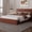 PU Brown, variant on Platform Bed Frame with Upholstered Headboard, Strong Wood Slats Support, Noise-Free Design, No Box Spring Needed, Easy to Assemble
