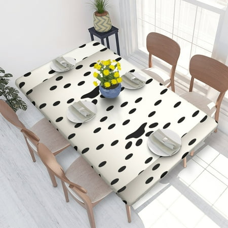 

Home Deluxe Tablecloth Seamless Pattern (73) Waterproof Elastic Rim Edged Table Cover- For Christmas Parties And Picnics 4ft
