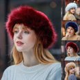 thumbnail image 2 of Hombres mongoles Mujeres Invierno Faux Fur Suede Fluffy Beanie Warm Thick Hat Snow Cap, 2 of 3