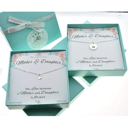 - Mother Daughter Necklace Set in Sterling Silver on a 16 & 18