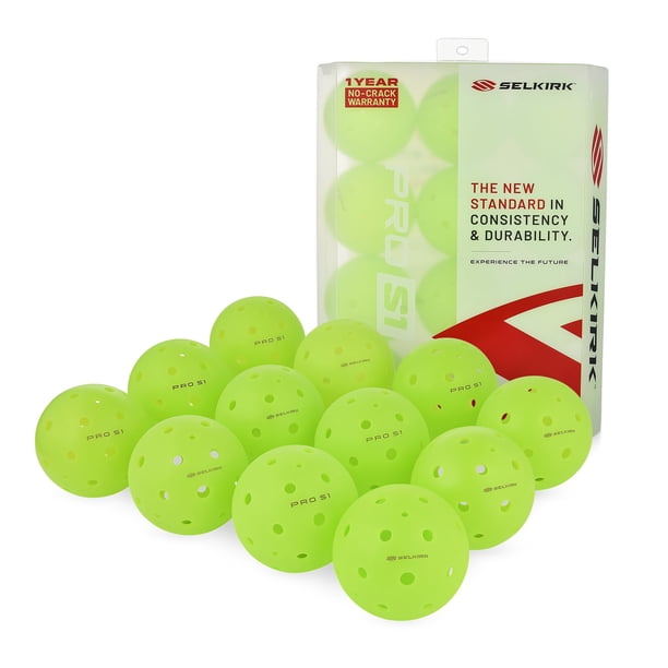 Selkirk Sport Pro S1 Ball | Resistente a las grietas | Bolas de pickleball para exteriores de 38 agujeros | Bola de pickleball aprobada por USAPA para juego de torneo | Aerodinámica avanzad