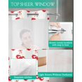 thumbnail image 4 of No Hook Shower Curtain with Snap-in Liner, Cherry Farmhouse Waterproof Fabric Bathroom Curtains, Spring Summer Fruit Watercolor Bath Curtains & Mesh Top Window Stand Up Stall 36"x72", 4 of 6