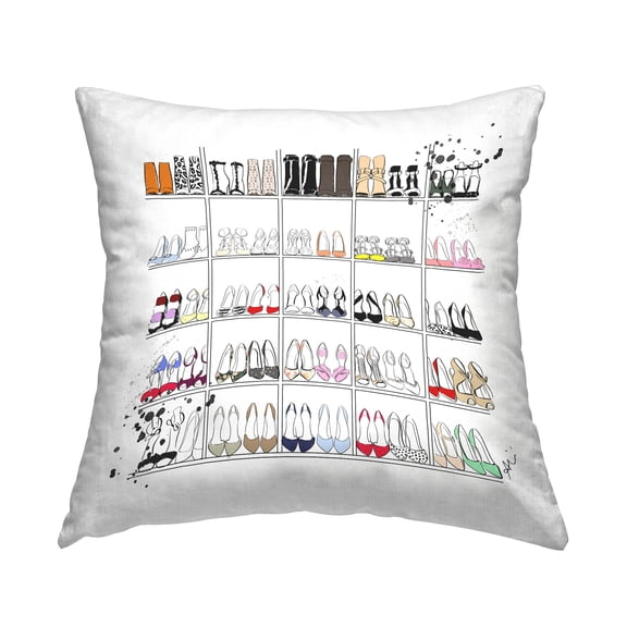 Stupell Industries Glam Fashion Stacked Shoes Printed Throw Pillow Design by Alison Petrie