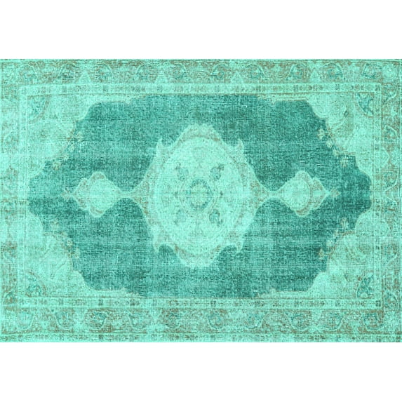Ahgly Company Indoor Rectangle Persian Turquoise Blue Traditional Area Rugs, 5' x 8'