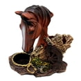 thumbnail image 4 of Ebros Chestnut Horse by Wagon Wheel Salt Pepper Shakers Holder Set 6.25" H, 4 of 7