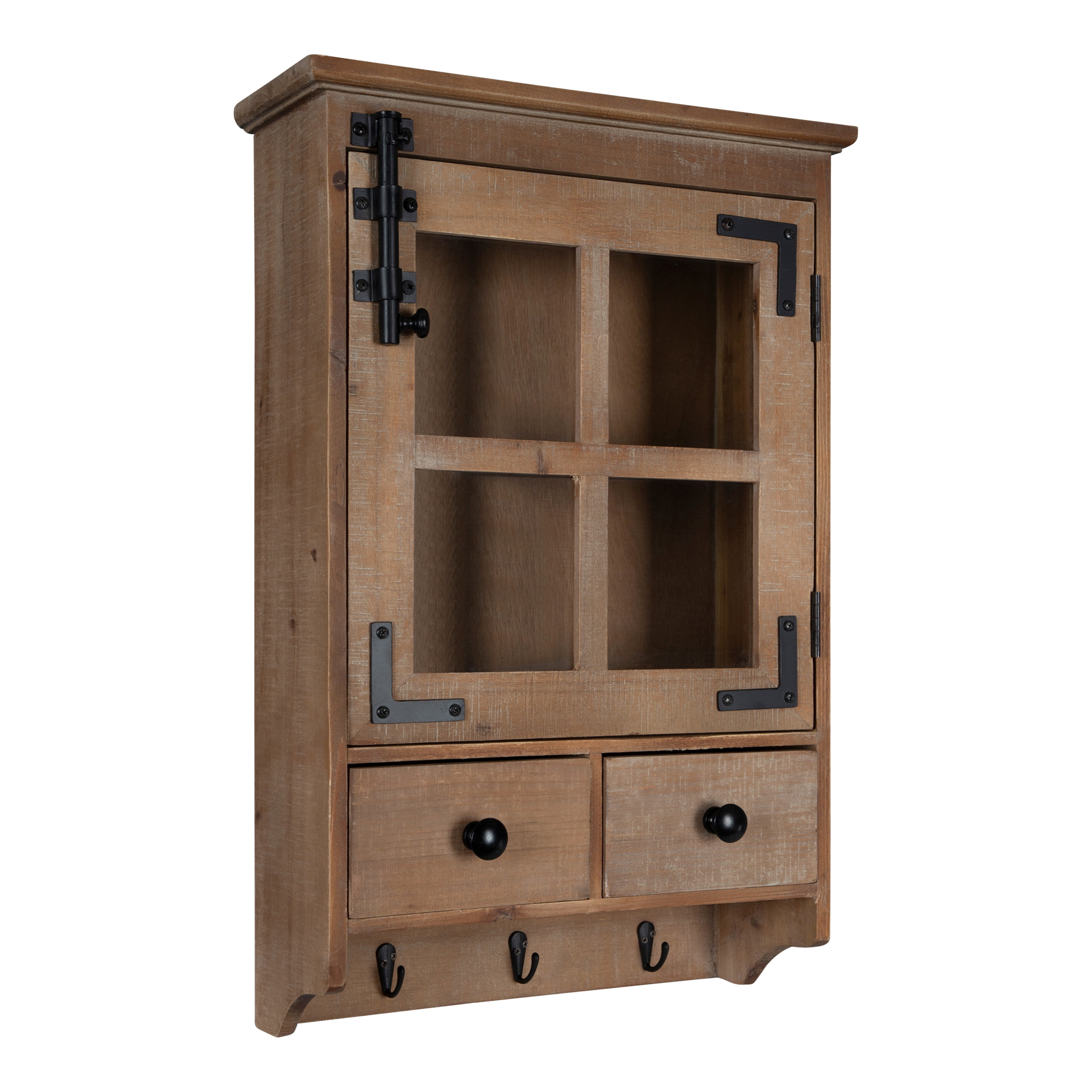 Kate and Laurel Hutchins Decorative Farmhouse Wood Wall Cabinet