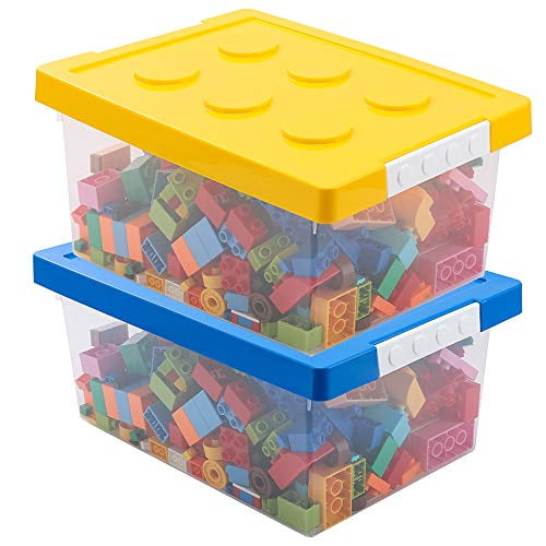 1 boîte de rangement pour jouets en plastique avec couvercle