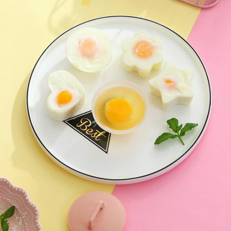 

4 PCS Egg Poacher Cups with Lids Creative Boiling Egg Tools Ice Cube Mold Dishwasher Safe