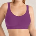 thumbnail image 2 of Bigersell Women Plus Size Sports Bras with Bra Extenders 3 Hooks Seamless Wireless Padded Push up Bras No Underwire Purple M, 2 of 5