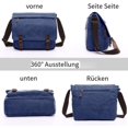 thumbnail image 2 of Bolso bandolera de lona para portátil, ideal para el trabajo y la escuela. (Azul), 2 of 7
