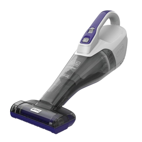 BLACK+DECKER Furbuster Cordless Pet Handheld Vacuum Cleaner with Motorized Pet Head & Anti-Tangle Brush, HLVB315JP07W
