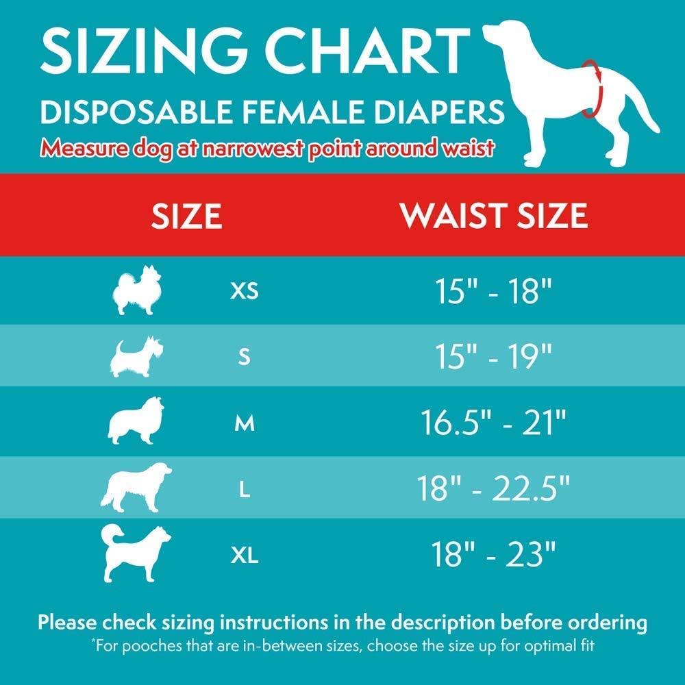 Simple Solution Disposable Dog Diapers for Female Dogs, Large- 12 Count