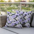 thumbnail image 6 of 2 Pack Outdoor Waterproof Throw Pillow Covers,Purple Flower Leaves Hydrangea Decorative Square Patio Pillowcases for Chair Couch Sofa 16x16in, 6 of 9