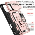 thumbnail image 6 of TECH CIRCLE for iPhone 17 Pro PC+TPU Hybrid Case with Slide Camera Lens Cover, Military-Grade Magnetic Ring Car Mount Holder Kickstand Dual Layer Shockproof Protective Cover,Rosegold, 6 of 9