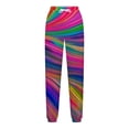 thumbnail image 5 of WXLWZYWL Women's Athletic Pants Straight Legs High Waisted Drawstring Rainbow Gradient Sweatpants Loose Lounge Workout Jogger Trouser, 5 of 5