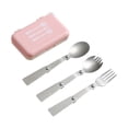 thumbnail image 1 of Juego de cubiertos Colamx para acampar Utensilios de cocina reutilizables plegables Rosa, 1 of 8