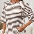 thumbnail image 4 of Hilenly Oversized Tshirts for Women Short Sleeve Striped Tee Shirt Casual Crewneck Summer Tops, 4 of 8