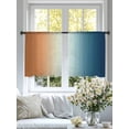 thumbnail image 3 of Burnt Orange Blue Ombre Sheer Curtains 45 Inch Length 2 Panels Set, Abstract Modern Art Aesthetics Voile Window Treatment Rod Pocket Small Kitchen Curtains Drapes for Bedroom 52"x45"x2, 3 of 7