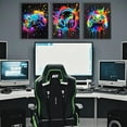 thumbnail image 3 of Gaming Room Wall Decor Game Canvas Wall Hieng Colorful Gaming Posters Pictures Cool Video Game Prints Paintings Hiengwork for Men Teen Boys Room Gamer Bedroom Cybercafe Decorations Framed, 3 of 6