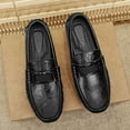 thumbnail image 4 of Men's Casual Loafers Slip On Leather Shoes Lightweight Driving Shoes Moccasins Classic Penny Loafer Flats Boat Shoes Outdoor Walking Shoes, 4 of 13