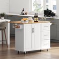 thumbnail image 1 of Soges 43" Kitchen Island with 3 Drawers Kitchen Cart with Foldable Countertop and Adjustable Shelves, 1 of 6
