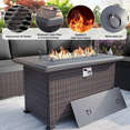 thumbnail image 5 of ALAULM 13 Pcs Patio Conversation Furniture Set with Fire Pit Table, Brown/Gray, 5 of 8