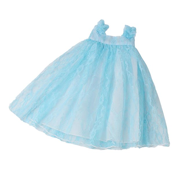 Vestido Largo de Encaje Sin Mangas Accesorio de Muñeca Bonita Hecha a Mano para Muñecas de 18 Pulgadas Azul Baoblaze Vestido de muñeca de 18 pulgadas